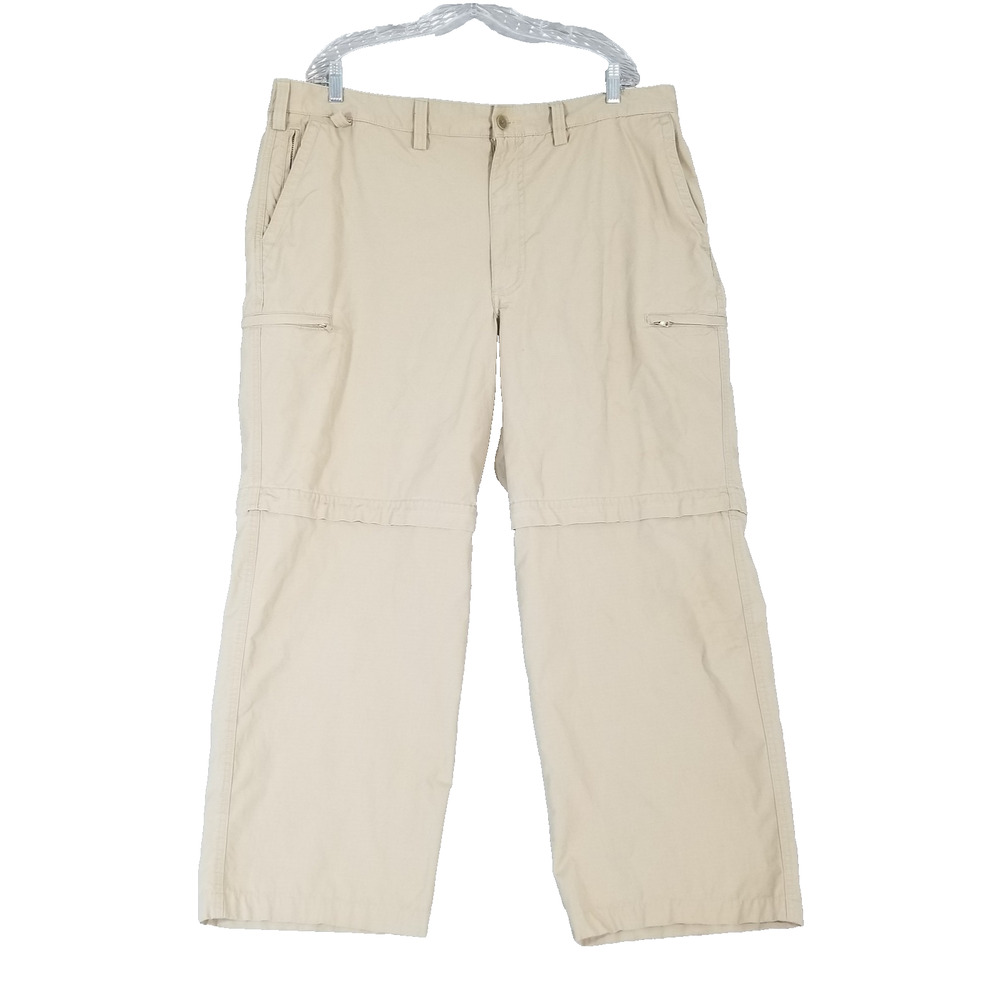 Eddie Bauer Pants Mens 40 x 28 Convertible Zip Off Cargo Outdoor Relaxed Fit Hik